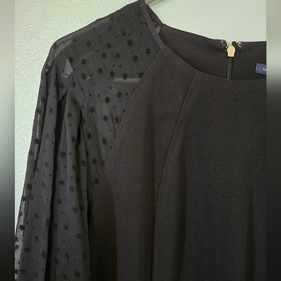 Tommy Hilfiger Black Shift Dress Lace Sleeves Size 12 - Picture 7 of 10